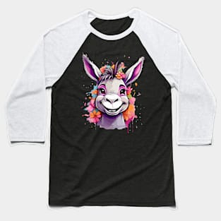 Cheerful Donkey Delight Baseball T-Shirt